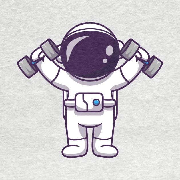 Cute Astronaut Lifting Barbell by Catalyst Labs